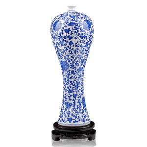 景德镇陶瓷器 青花瓷花瓶梅瓶美人瓶 现代时尚家居客厅装饰品摆件