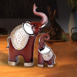 【天天】泰国工艺招财大象摆件一对风水象客厅镇宅装饰品店面