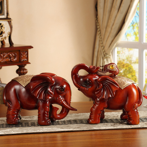 欧式招财大象摆件客厅家居饰品摆设树脂象一对乔迁新居结婚礼物